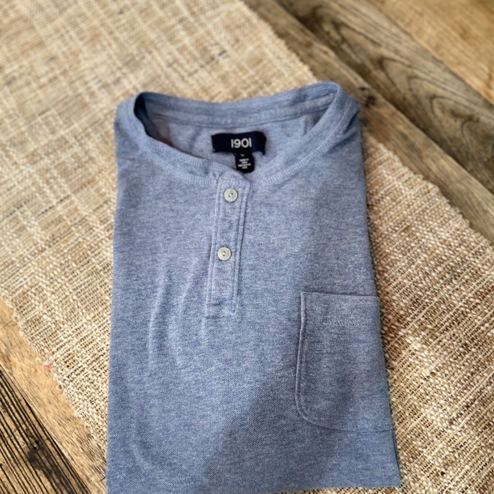 👕EUC- NORDSTROM 1901 SS MENS HENLEY SHIRT - SIZE LARGE👕